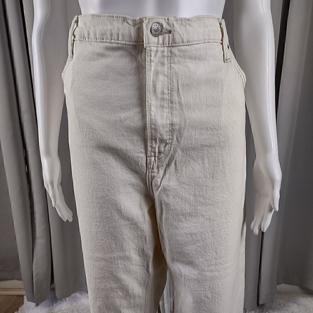 Abercrombie & Fitch The Ankle Straight Ultra High Rise Cotton White Jeans Sz 20 - Picture 3 of 11